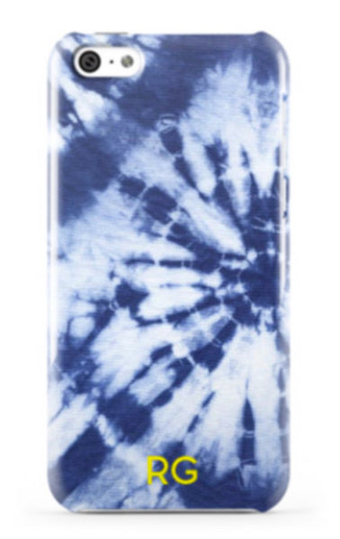 Blue Tie-Dye Monogram Protective iPhone Case