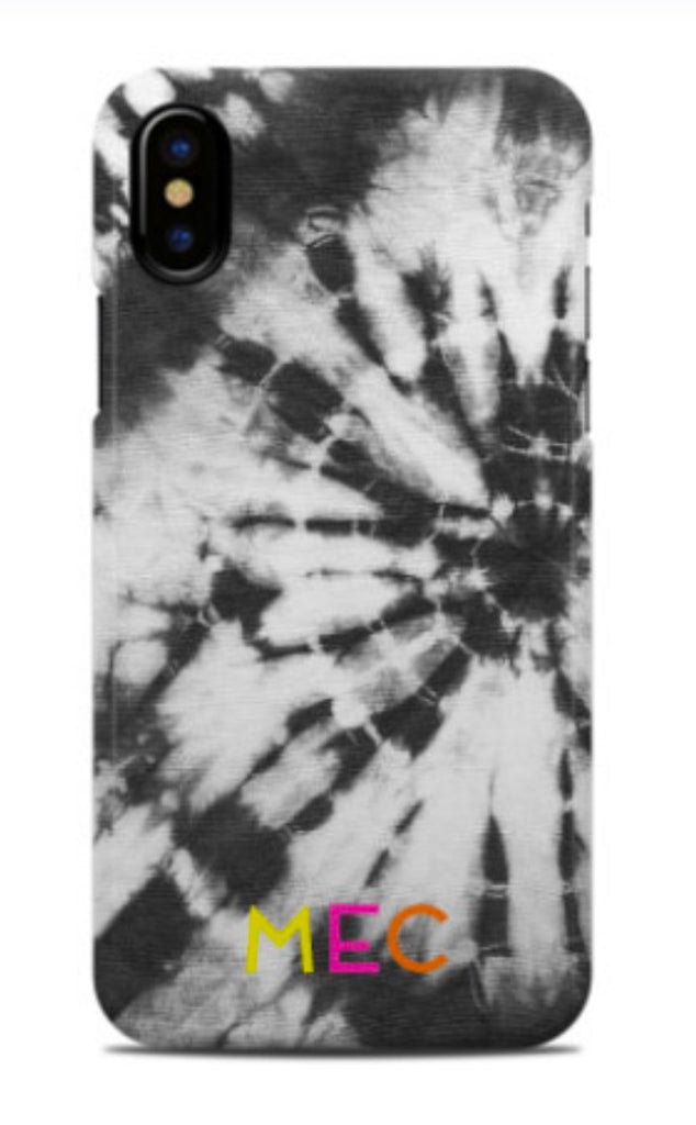 Grey Tie Dye With Colored Letters Phone Case