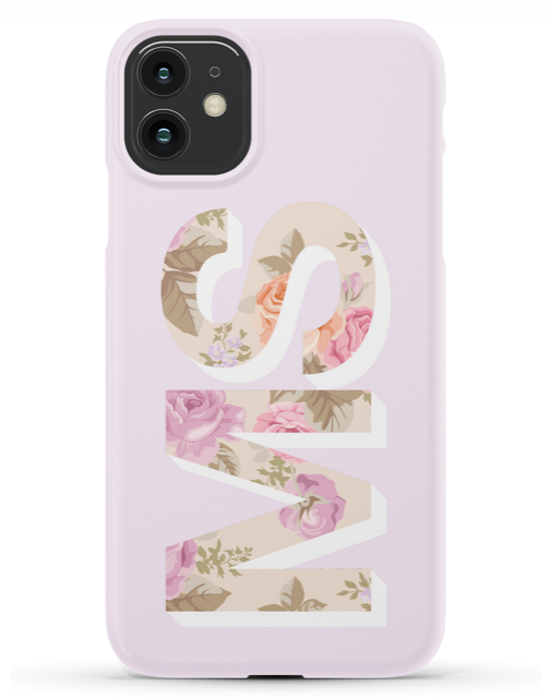 Large Floral Initial Phone case ( 2 color ways )