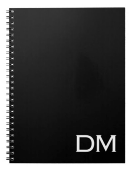 Black Initial Spiral Notebooks