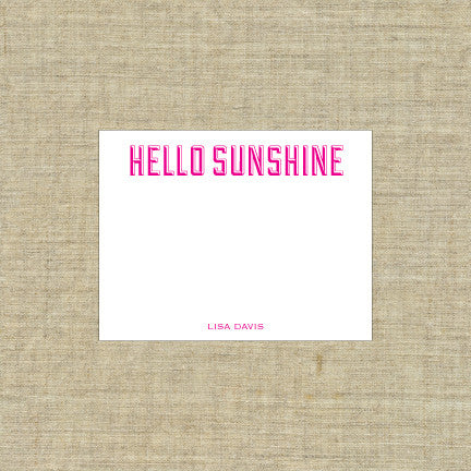 Hello Sunshine Deluxe Triple Thick Note Cards
